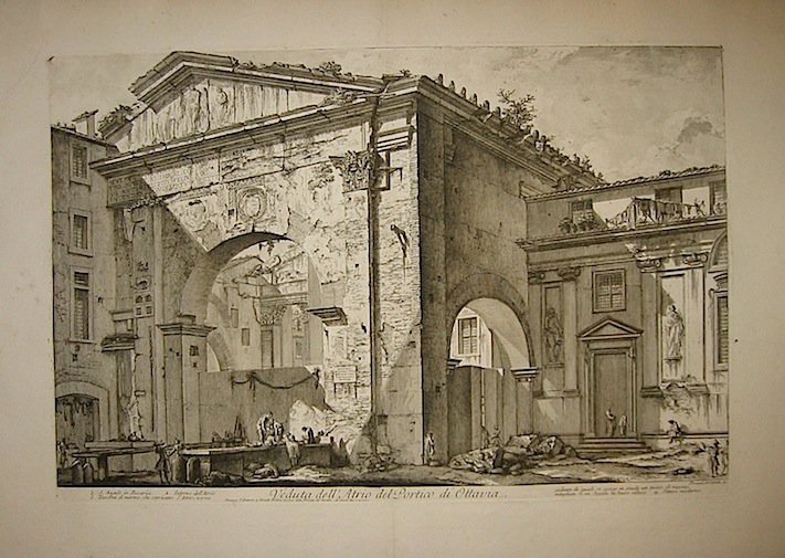Piranesi Giovanni Battista (1720-1778) Veduta dell'Atrio del Portico di Ottavia 1760 Roma